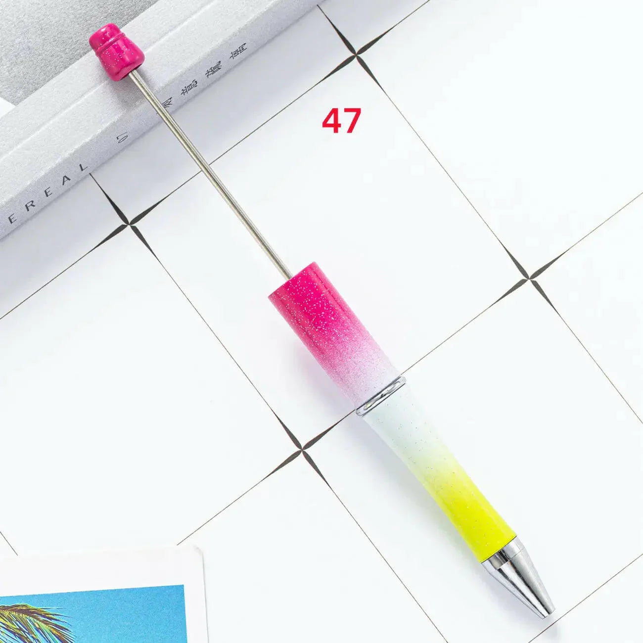 FS2342- Solid Color Plastic beadable Pens -PensZoe DIY Wholesale