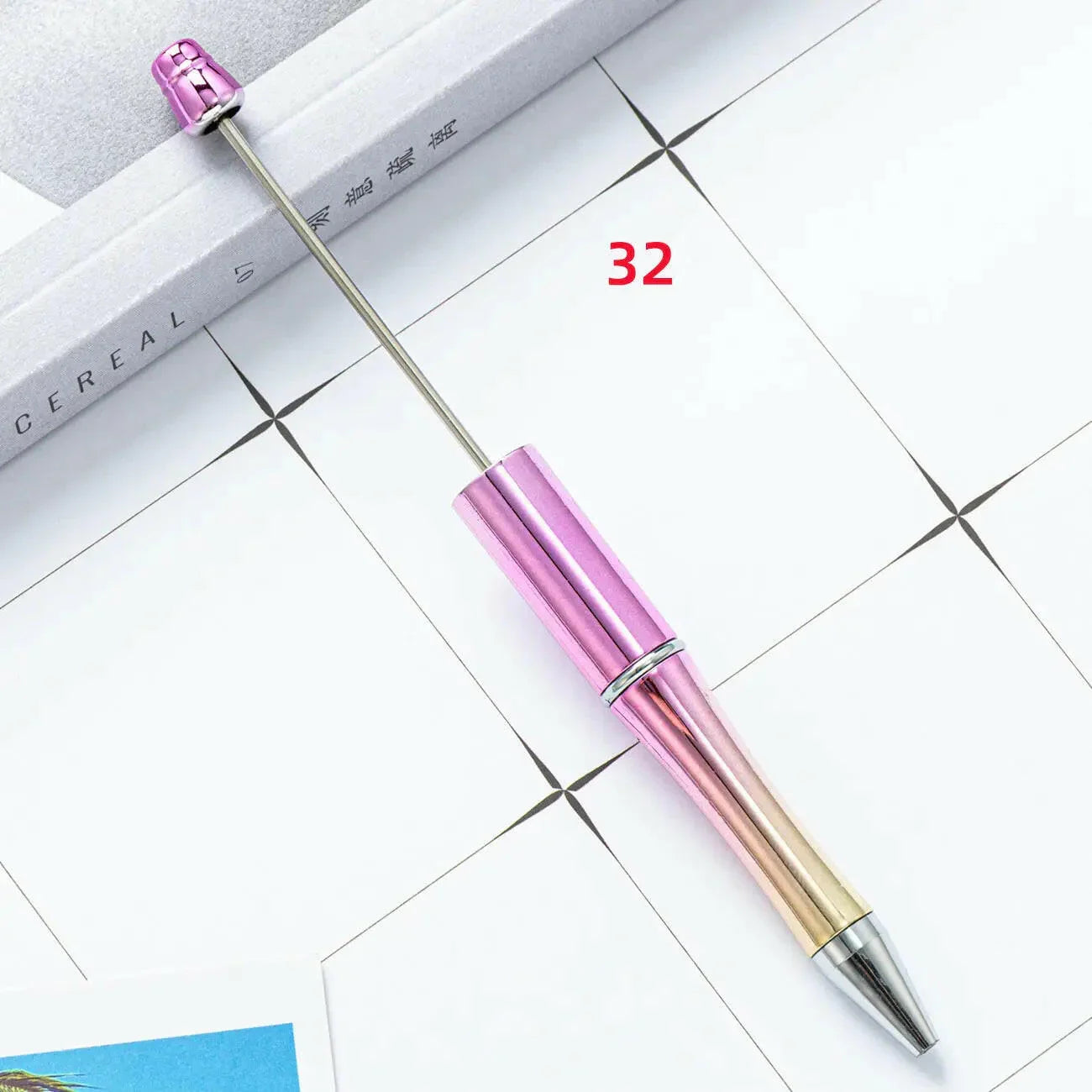 FS2342- Solid Color Plastic beadable Pens -PensZoe DIY Wholesale